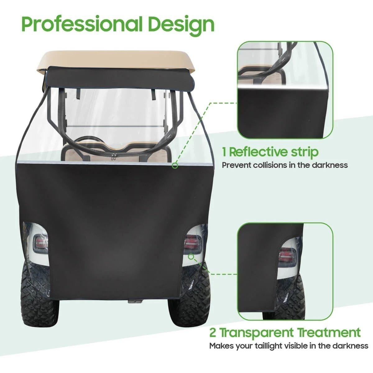 Smart Track Style Golf Cart Enclosures for EZGO TXT 2 Passenger