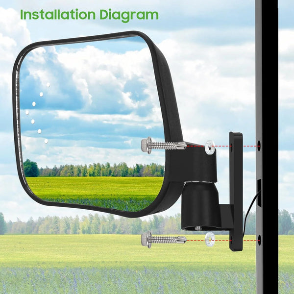 Golf Cart Side Mirrors with Turn Signals Universal