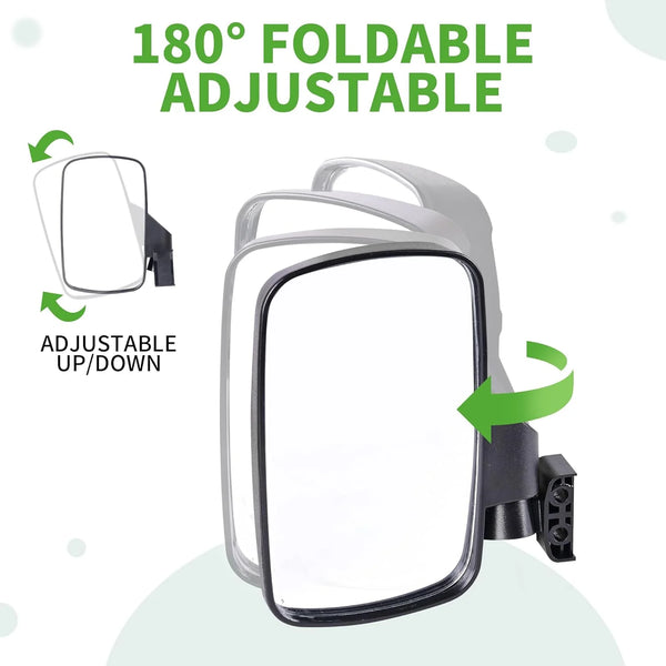 Golf Cart Side Mirror with Anti-Fog Film HD Shatterproof