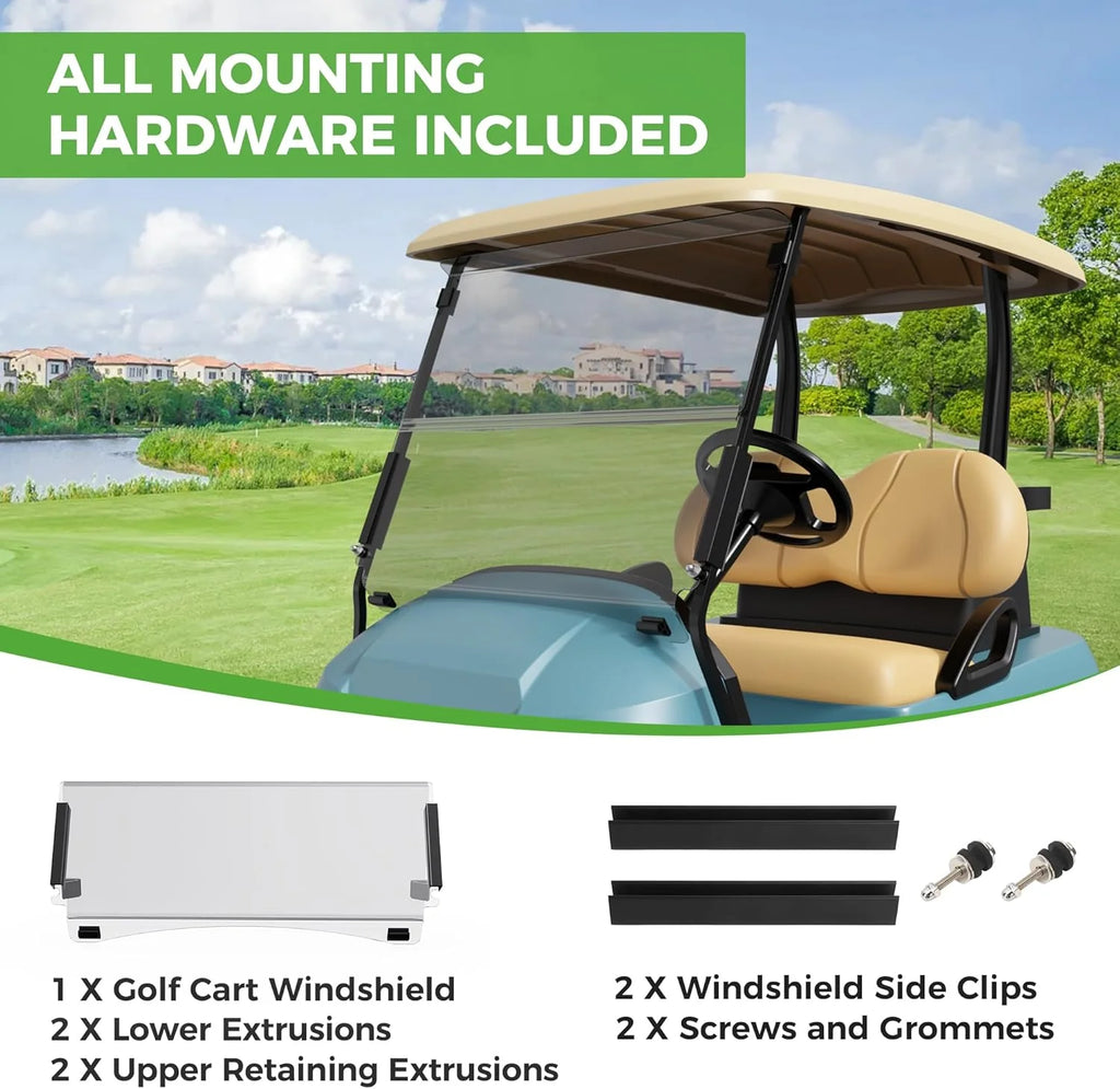 Golf Cart Windshield for Club Car Precedent (2004-Up), Tempo & Onward (2017-Up)