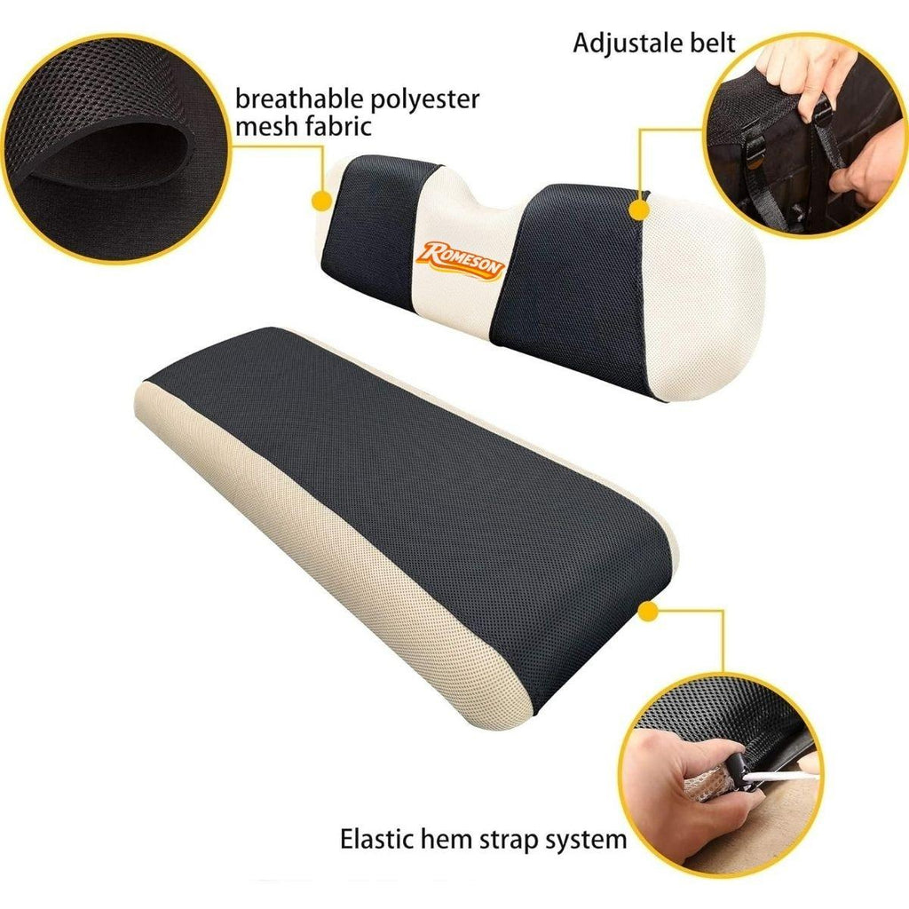 Golf Cart Front Rear Seat Cover Set for EZGO TXT RXV & Club Car DS